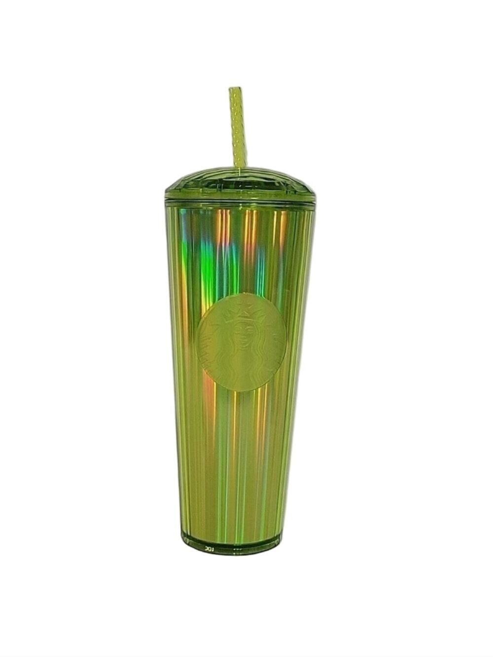 Starbucks Summer 2023 Iridescent Dichroic Green Dome Cold Cup, 24 Oz.